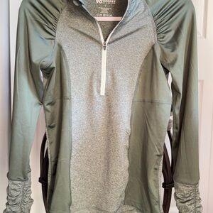 90 Degree By Reflex Heathered Gray Quarter-Zip Pullover and Reflective Zipper